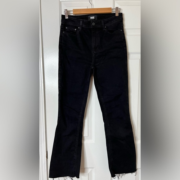 Paige | Claudine High-Rise Kick Flare Jeans Charcoal Black Denim - Picture 5 of 9